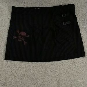 Pin Stripped Punk Mini Skirt